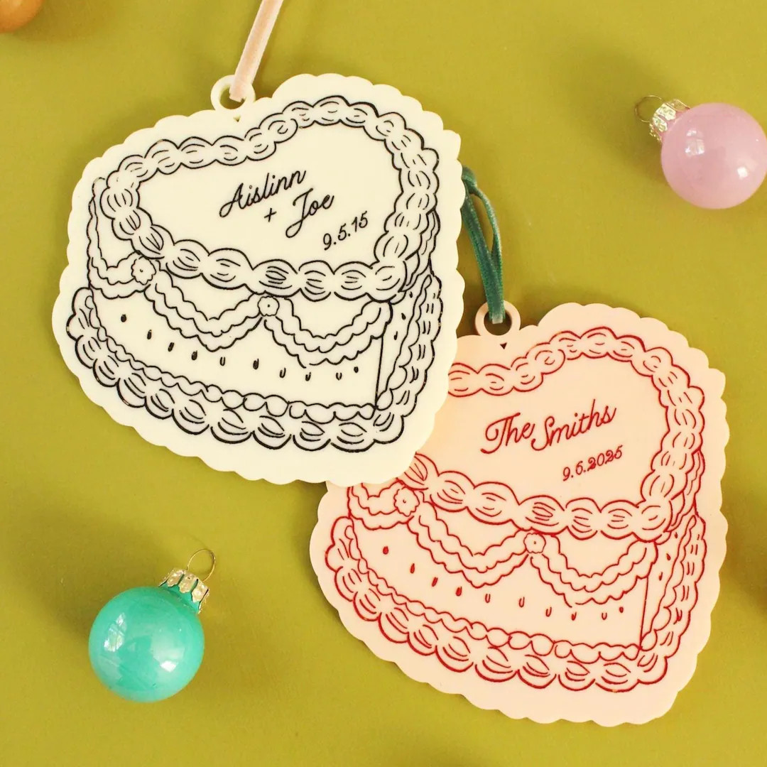 Wedding Cake Newlywed Ornament- Custom Vintage Wedding Cake Ornament, Wedding Gift | Etsy (US)