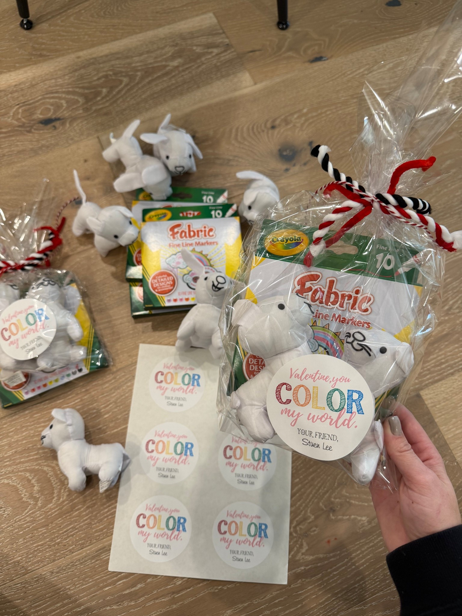 Valentines gift. Valentine’s Day. Kids valentines. Color your own valentines. Dog & cat craft. Fabric markers. Vday 