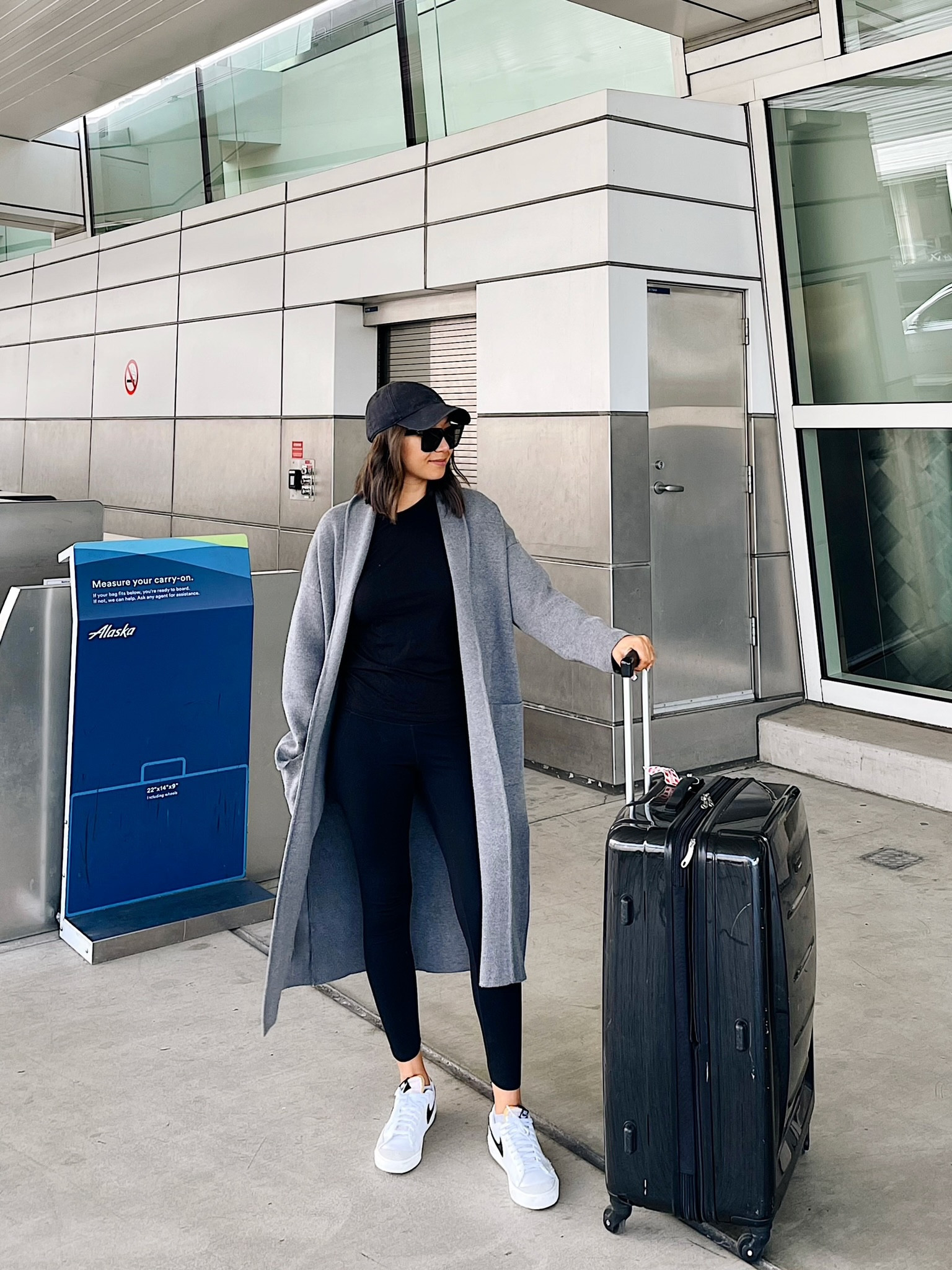 Travel outfit roundup 

Black sweatshirt 
Black leggings with pockets 
Coatigan from mango 
Amazon suitcase

Travel inspo / comfy outfit / summer 

#LTKstyletip #LTKtravel #LTKunder100