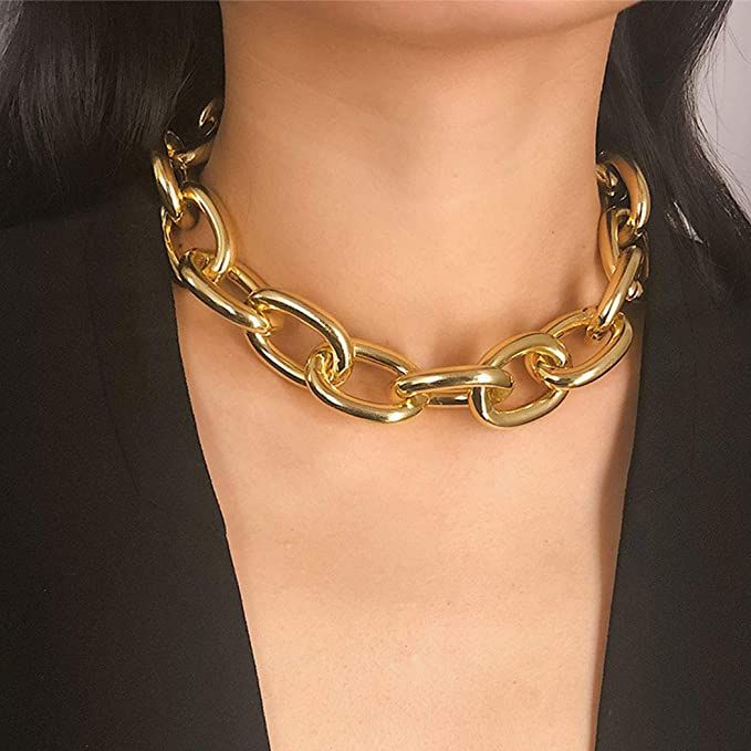 CLOACE Chunky Choker Necklace Gold Cuban Link Chain Thick Necklaces Punk Jewelry for Women and Gi... | Amazon (US)