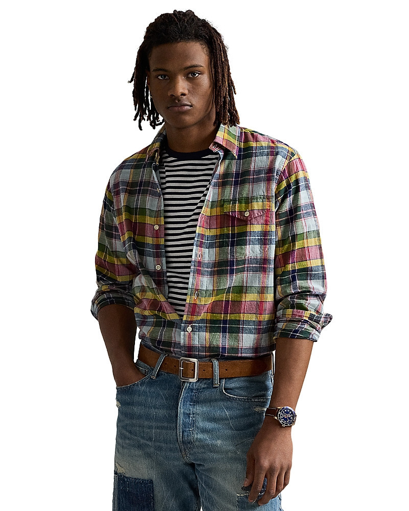 Polo Ralph Lauren Classic Fit Indigo Madras Shirt | Bloomingdale's (US)