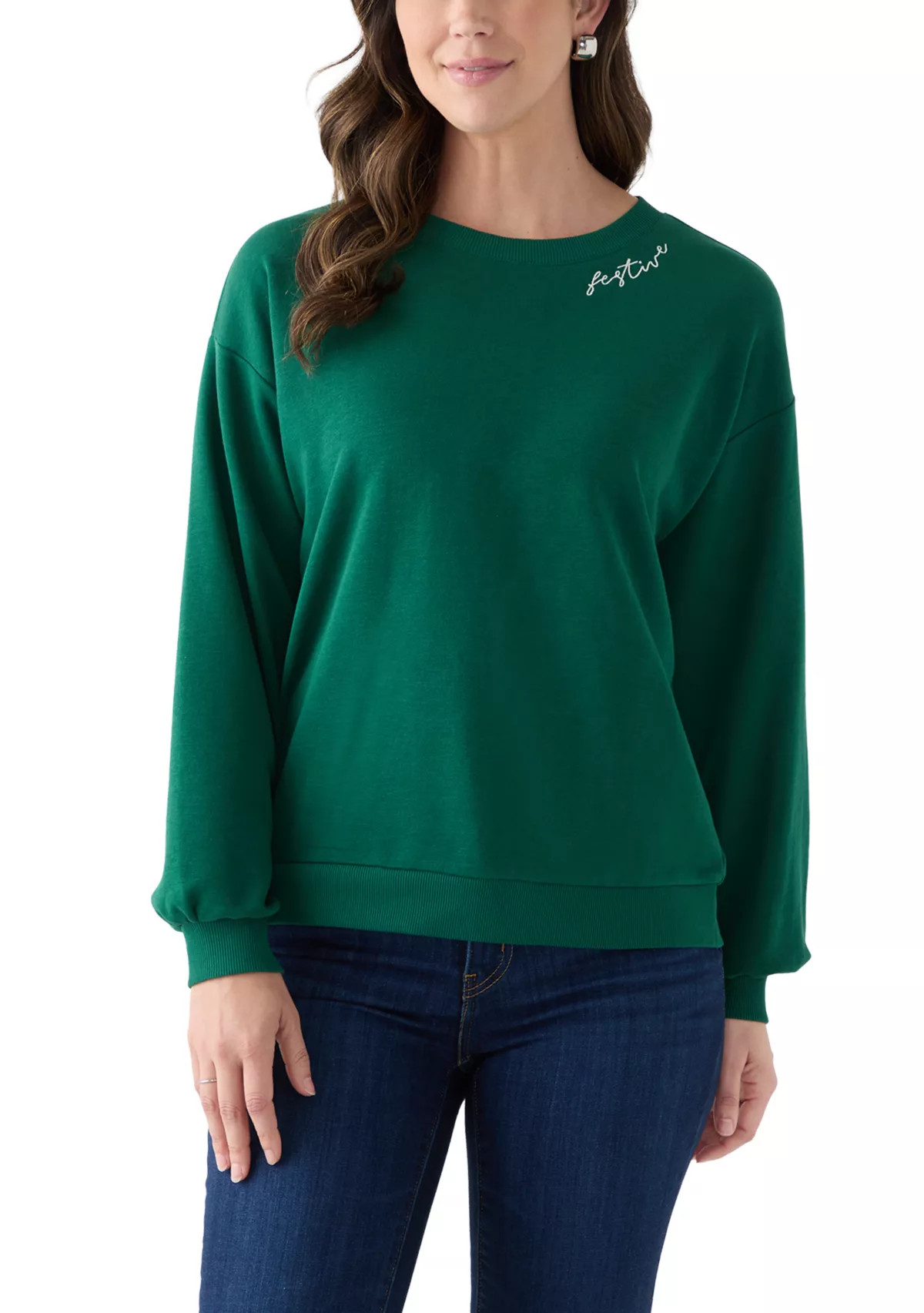 Women's Long Sleeve Embroidered Sweatshirt | Belk