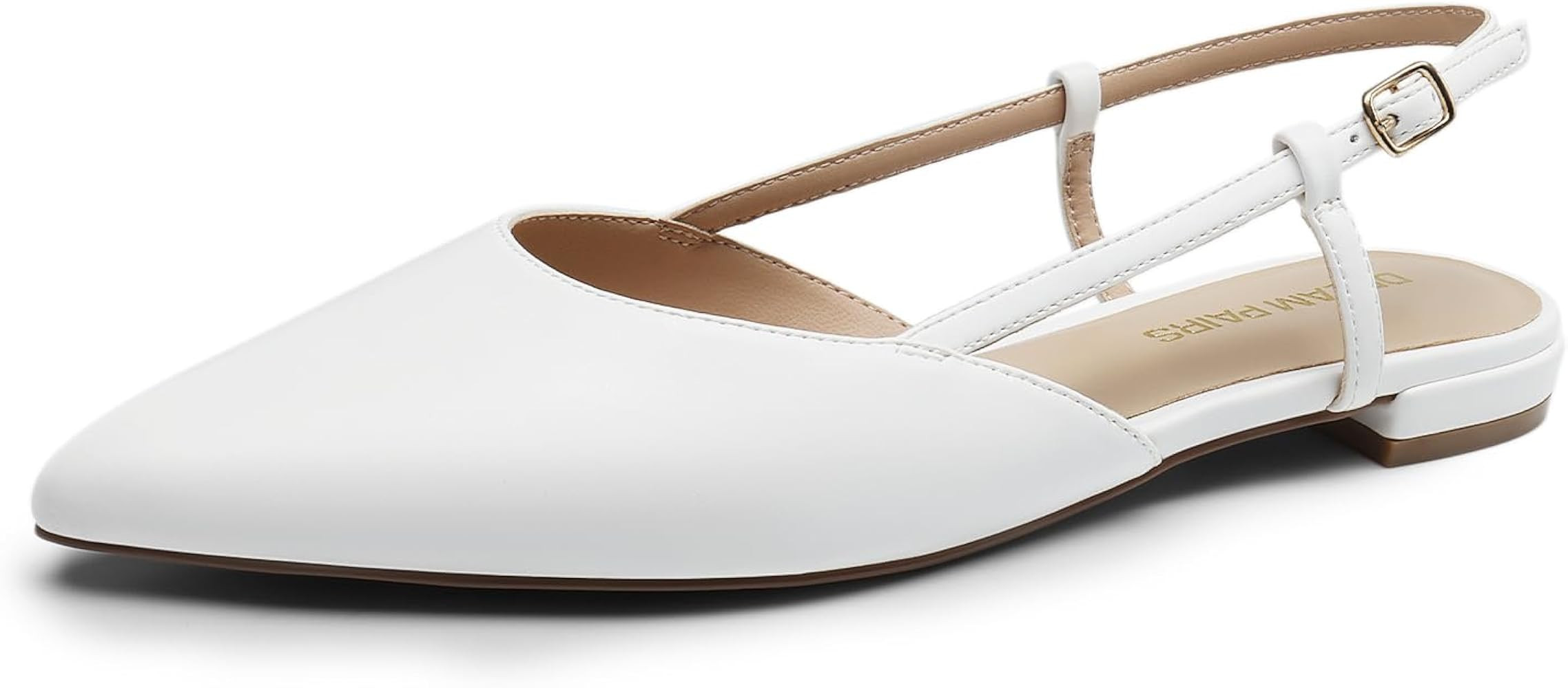 DREAM PAIRS Slingback Flats for Women, Pointed-Toe Elegant Women's Ballet Flats with Buckle Strap... | Amazon (US)