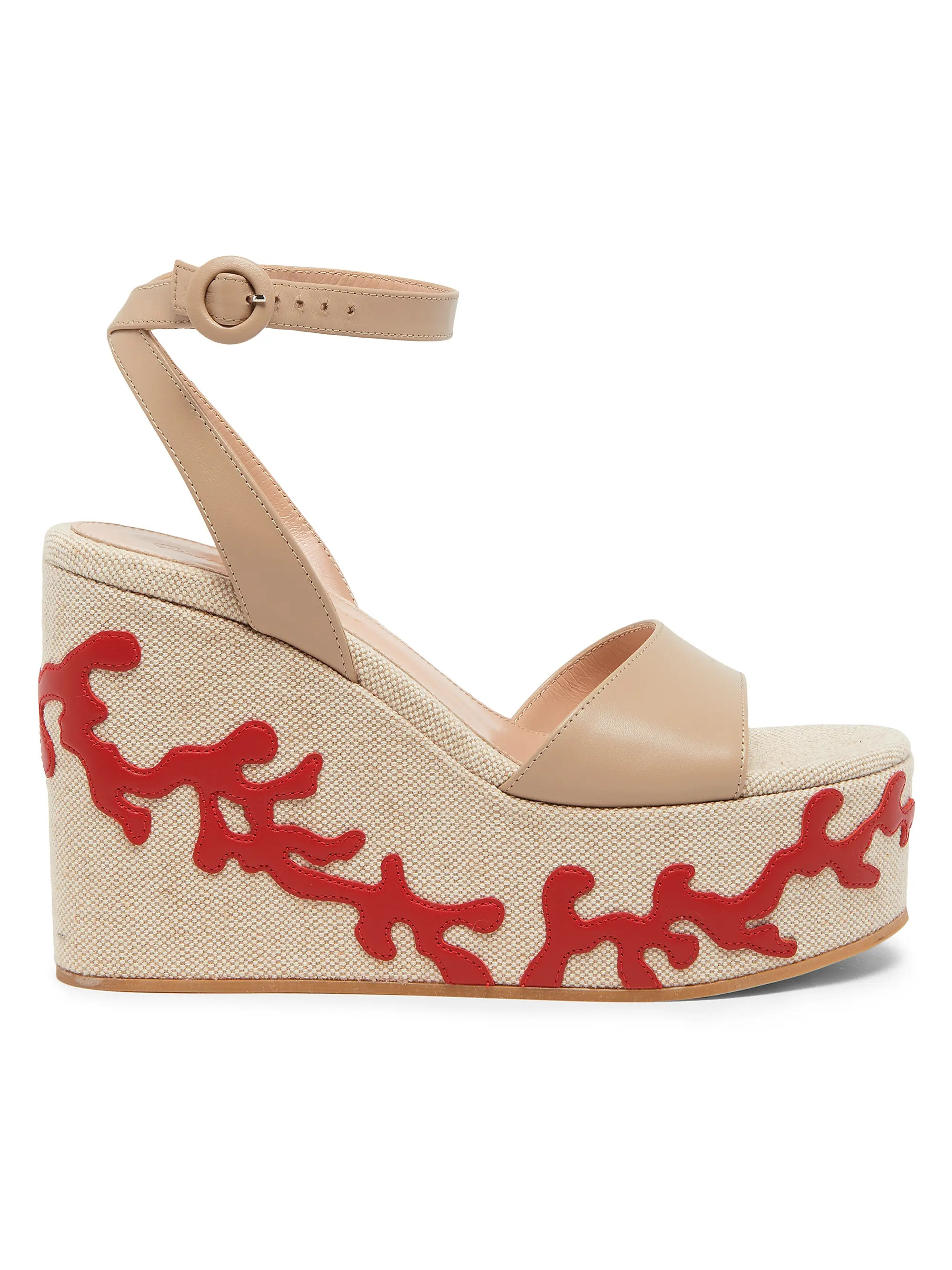 Gianvito Rossi Paros 105MM Leather Platform Wedge Sandals | Saks Fifth Avenue | Saks Fifth Avenue