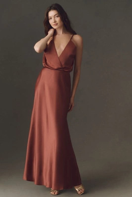 BHLDN Plunge Open-Back Slip Maxi Dress | Anthropologie (US)