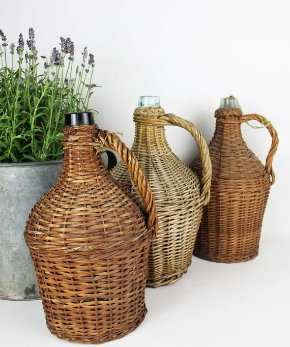 Antique French Wicker Wine Demijohn Jug French Jug  European | Etsy | Etsy (US)