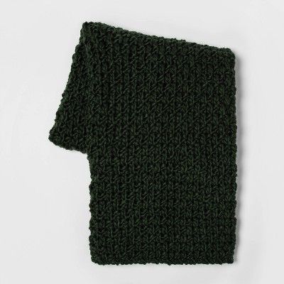 Chunky Knit Throw Blanket Green - Threshold™ | Target
