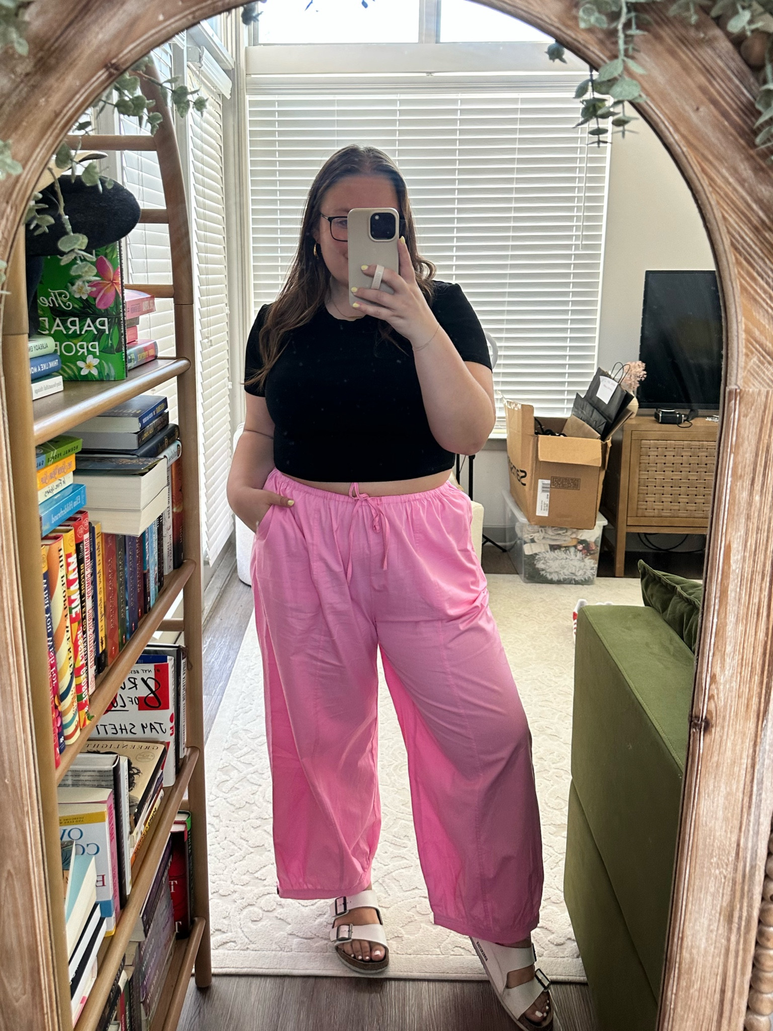 Casual summer ootd - super soft ribbed plus size baby tee and the perfect lightweight pants for summer! Size 1X top and large bottoms! 

#LTKStyleTip #LTKPlusSize #LTKFindsUnder50