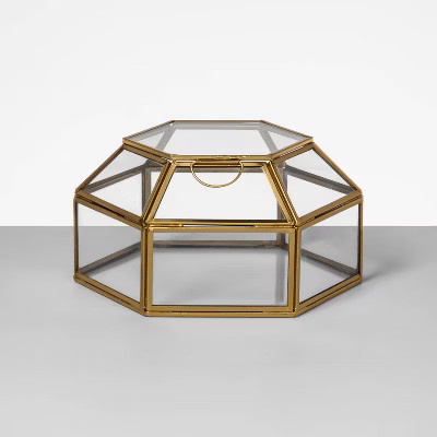 7.7" x 4.2" Decorative Glass Display Box Gold - Opalhouse™ | Target