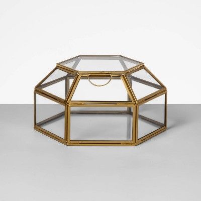 7.7" x 4.2" Decorative Glass Display Box Gold - Opalhouse™ | Target