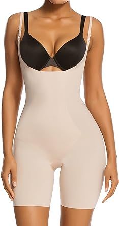 SHAPERX Shapewear for Women Tummy Control Open Bust Thigh Slimmer Body Shaper | Amazon (US)