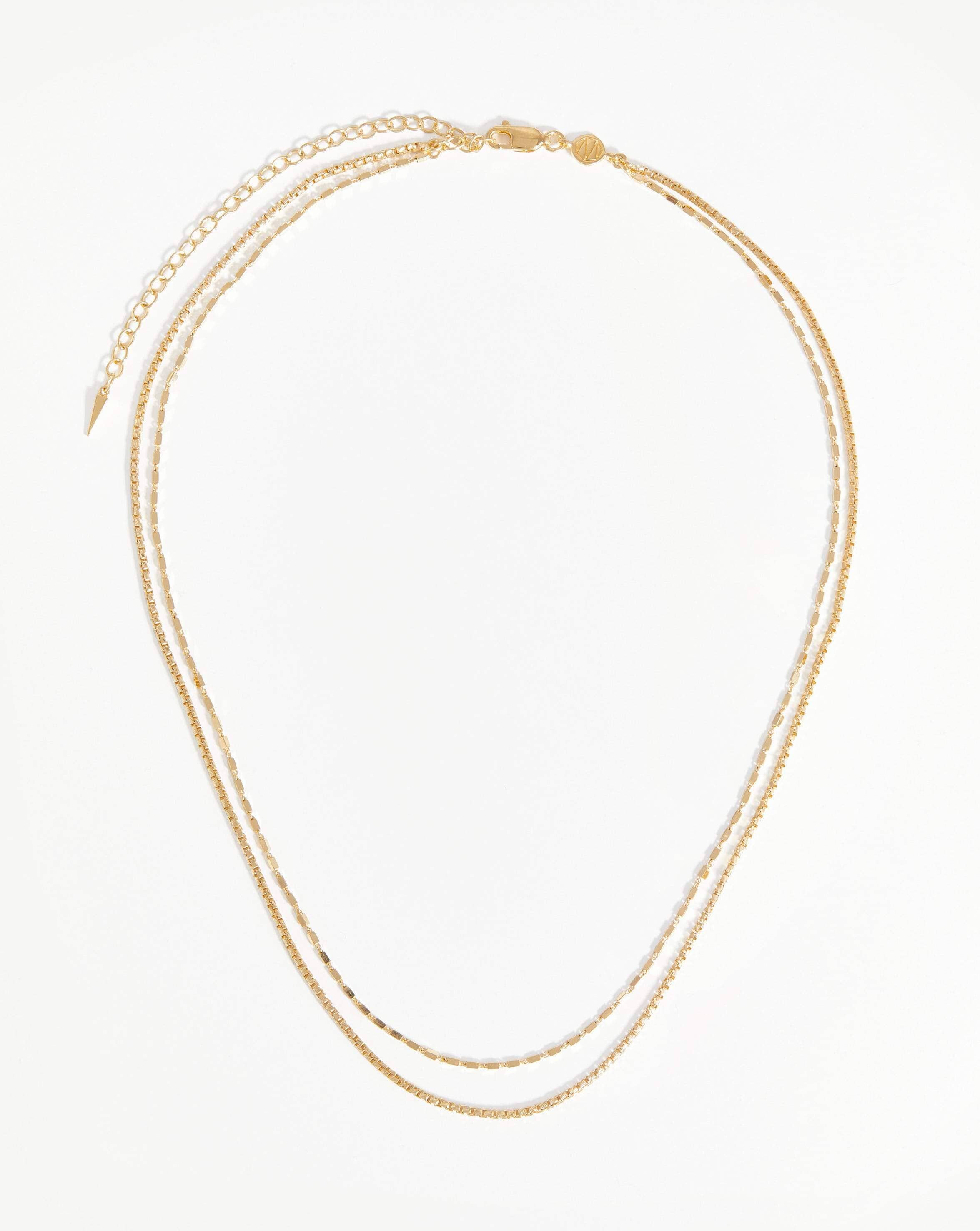 Box Link Double Chain Necklace | 18ct Gold Plated Vermeil | Missoma