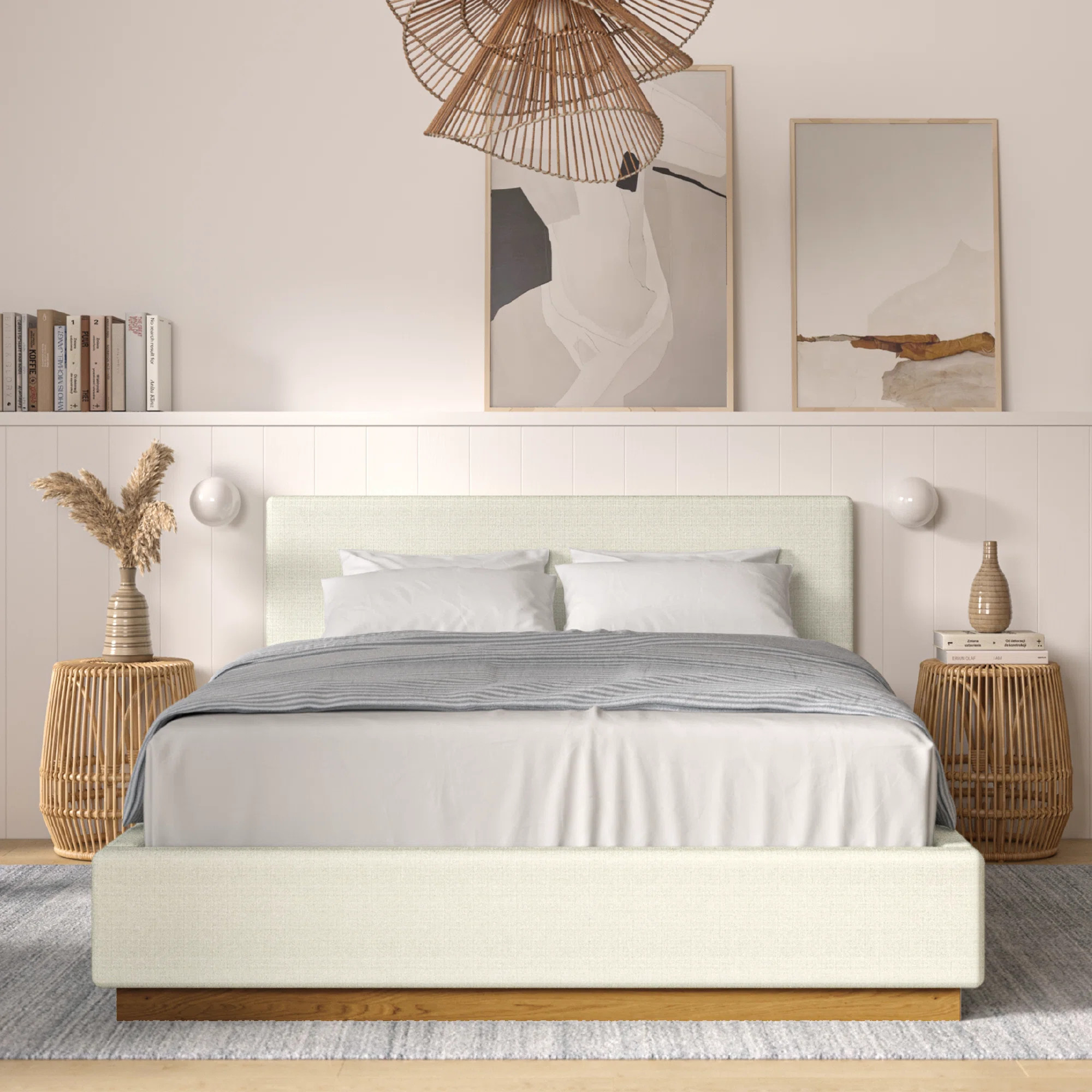 Drago Boucle Upholstered Platform Bed Frame | Wayfair North America