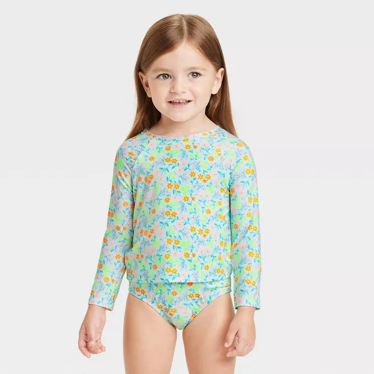 Toddler Girls' 2pc Floral Rash Guard Set - Cat & Jack™ | Target