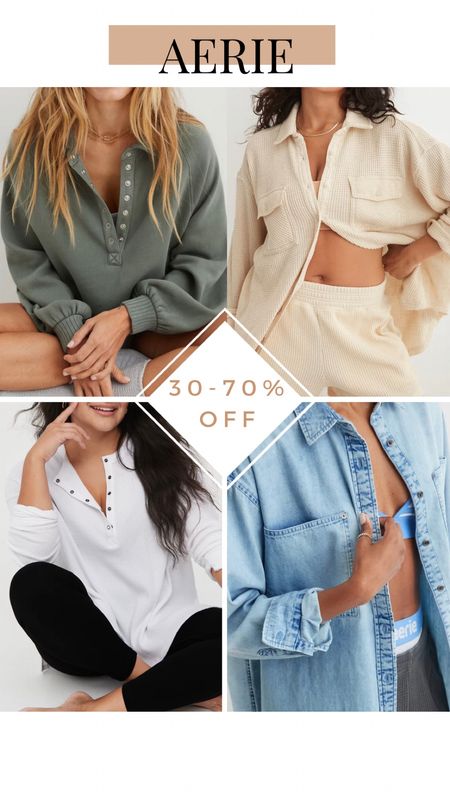 Aerie Fall Fashion 30%-70% off Labor Day Weekend Sale Fall Sweatshirts and Button Up Tops

#LTKSeasonal #LTKtravel #LTKstyletip