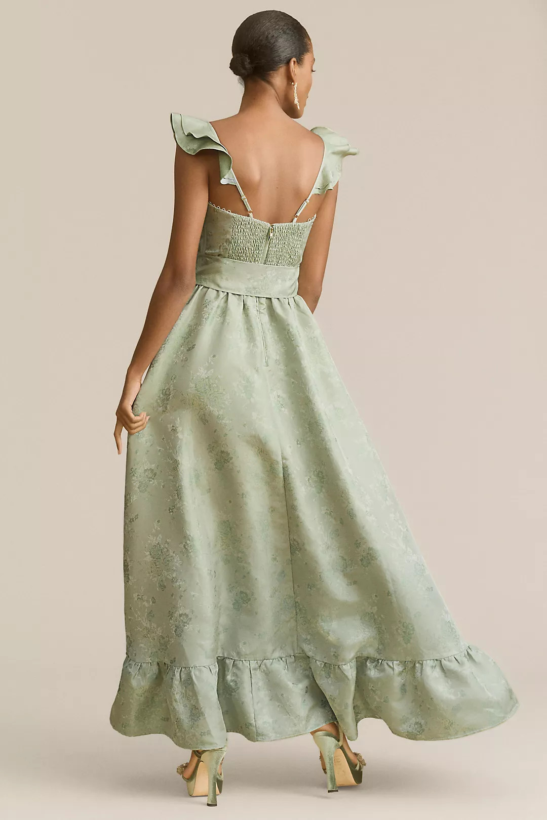 V. Chapman Veronica Corset Ruffle Side-Slit Dress | Anthropologie (US)