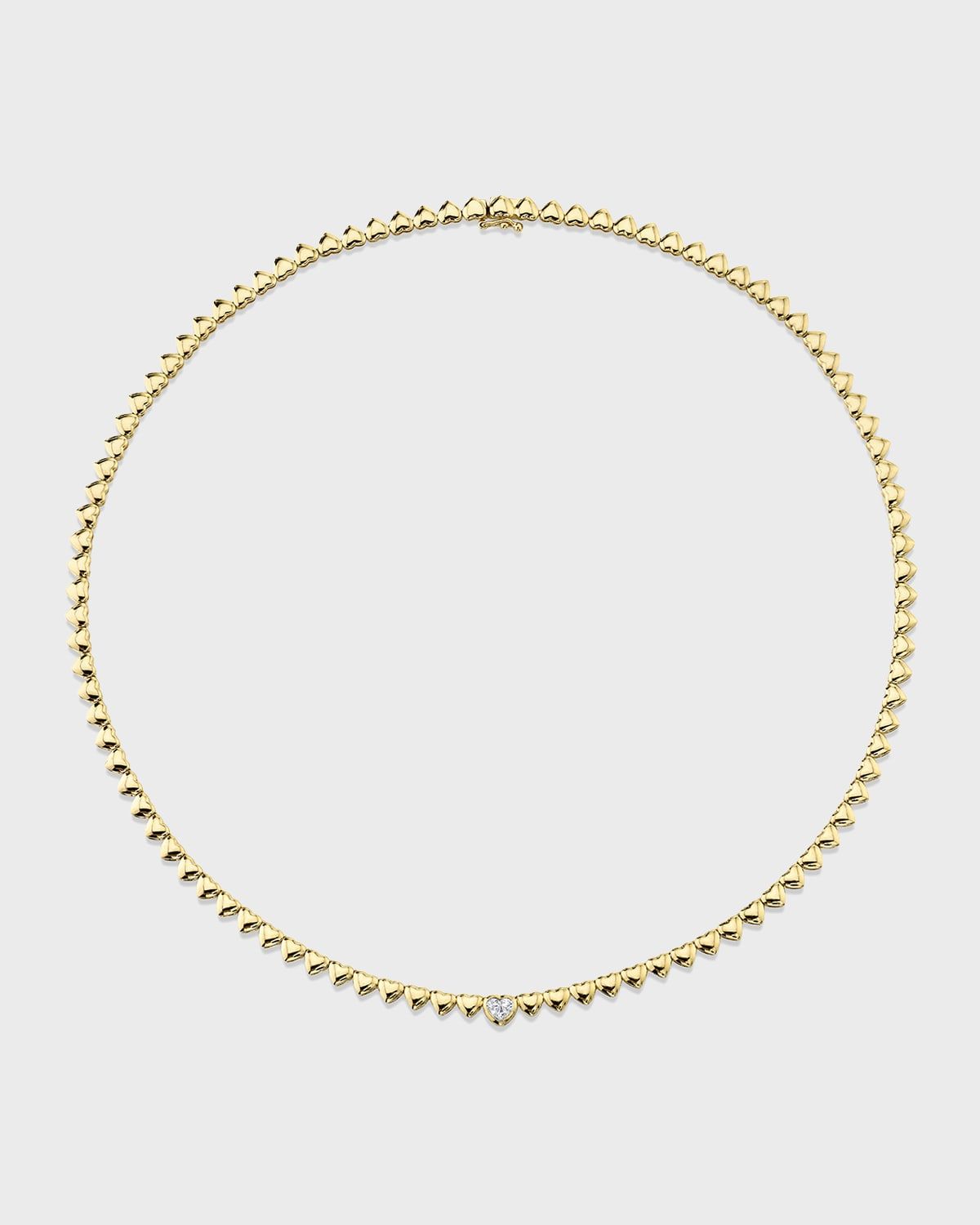 18k Yellow Gold Small Heart Necklace with One Diamond | Neiman Marcus