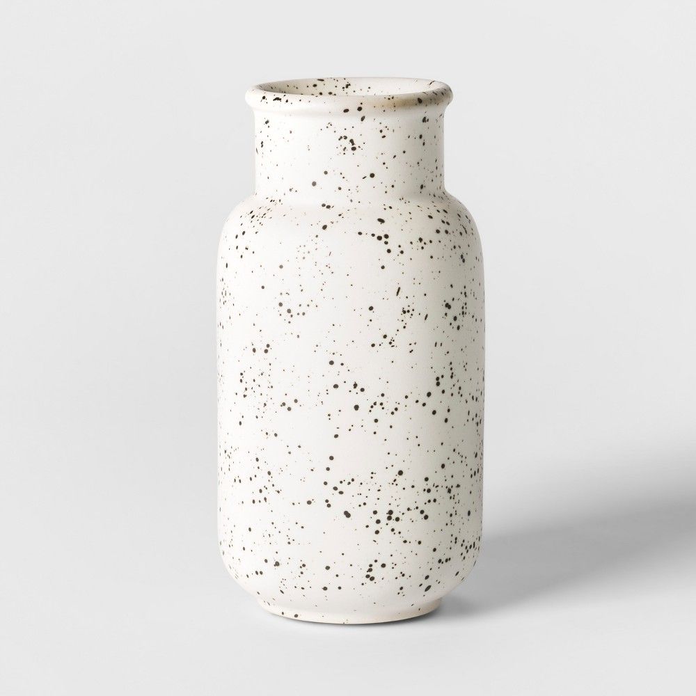 Vase Watering Can Speckled Glaze - White - Threshold | Target