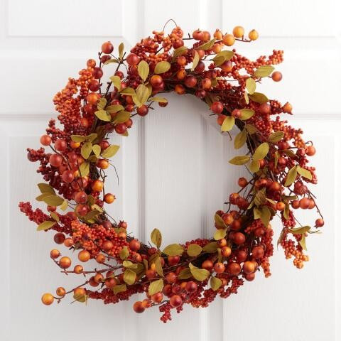 Pier Place Faux Harvest Berry Wreath | World Market