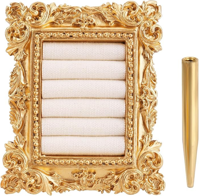 Vintage Ring Holder, Gold Baroque Ring Holder Vintage Jewelry Display Frame Earring Tray Annivers... | Amazon (US)