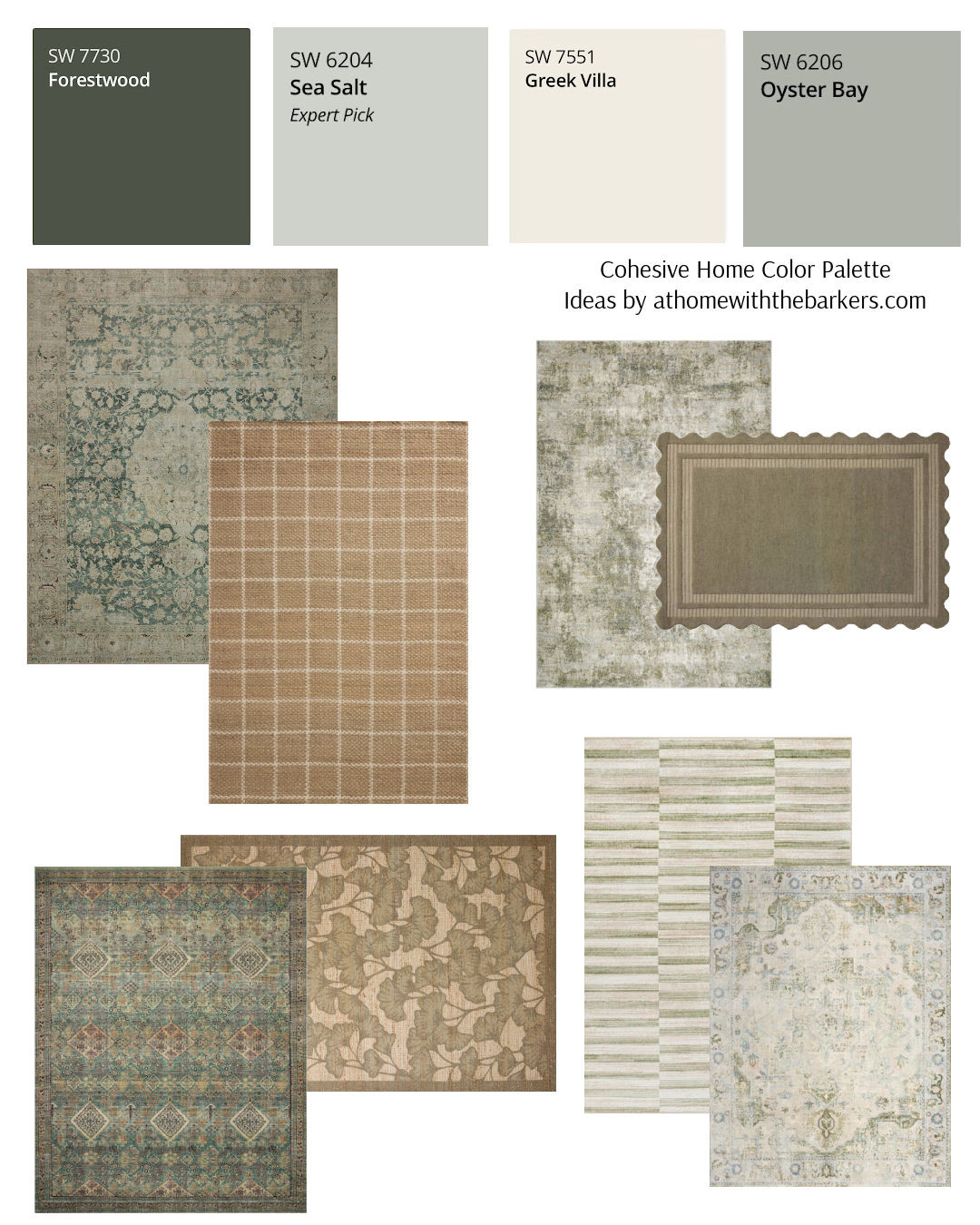 Area rug pairings for green paint colors 

 #LTKHome