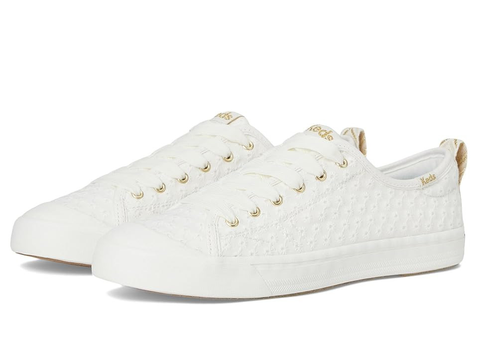 Keds Cruise Slip On Women's Shoes Snow White Mini Daisy Eyelet : 7.5 B - Medium, Canvas | Zappos