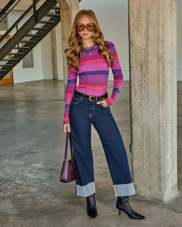 Alida Super Stretch High Rise Wide Leg Jeans | VICI