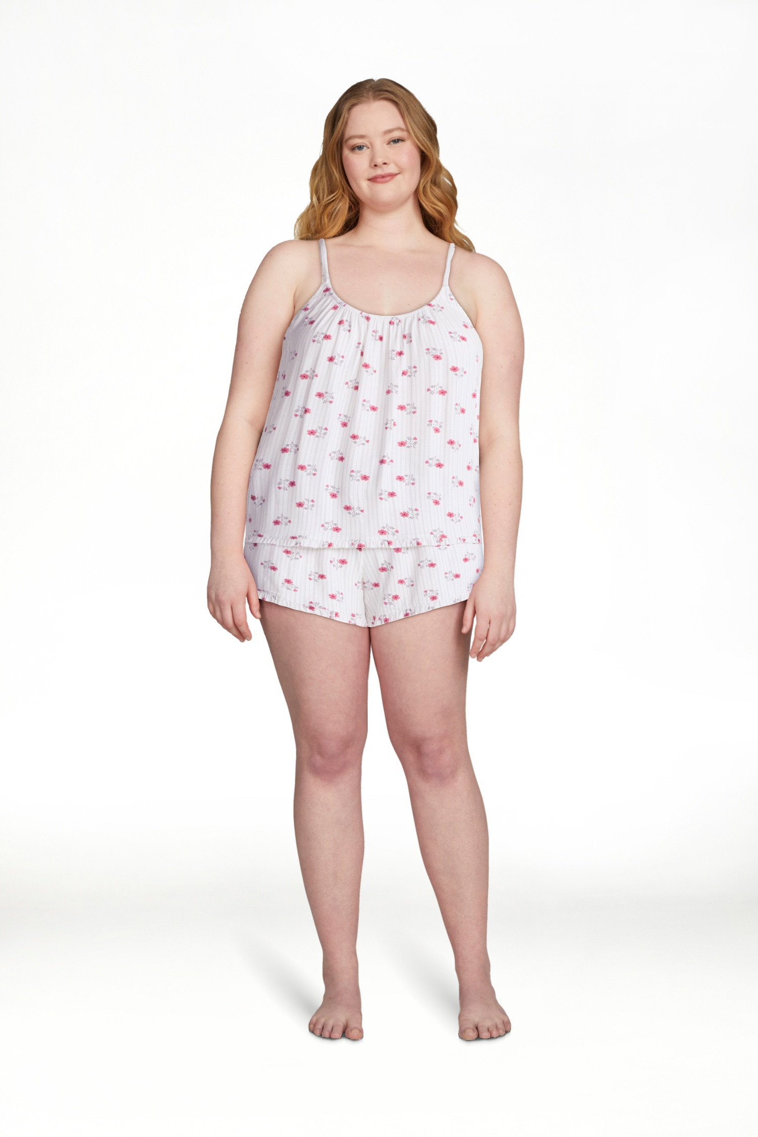 Joyspun Women’s Modal Ruffle Trim Cami and Shorts Sleepwear Set, 2-Piece, Sizes XS to 3X | Walmart (US)