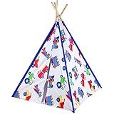 Wildkin Kids 100% Cotton Teepee Play Tent for Boys and Girls, Kids Play Tent Measures 47 x 45 x 63 I | Amazon (US)
