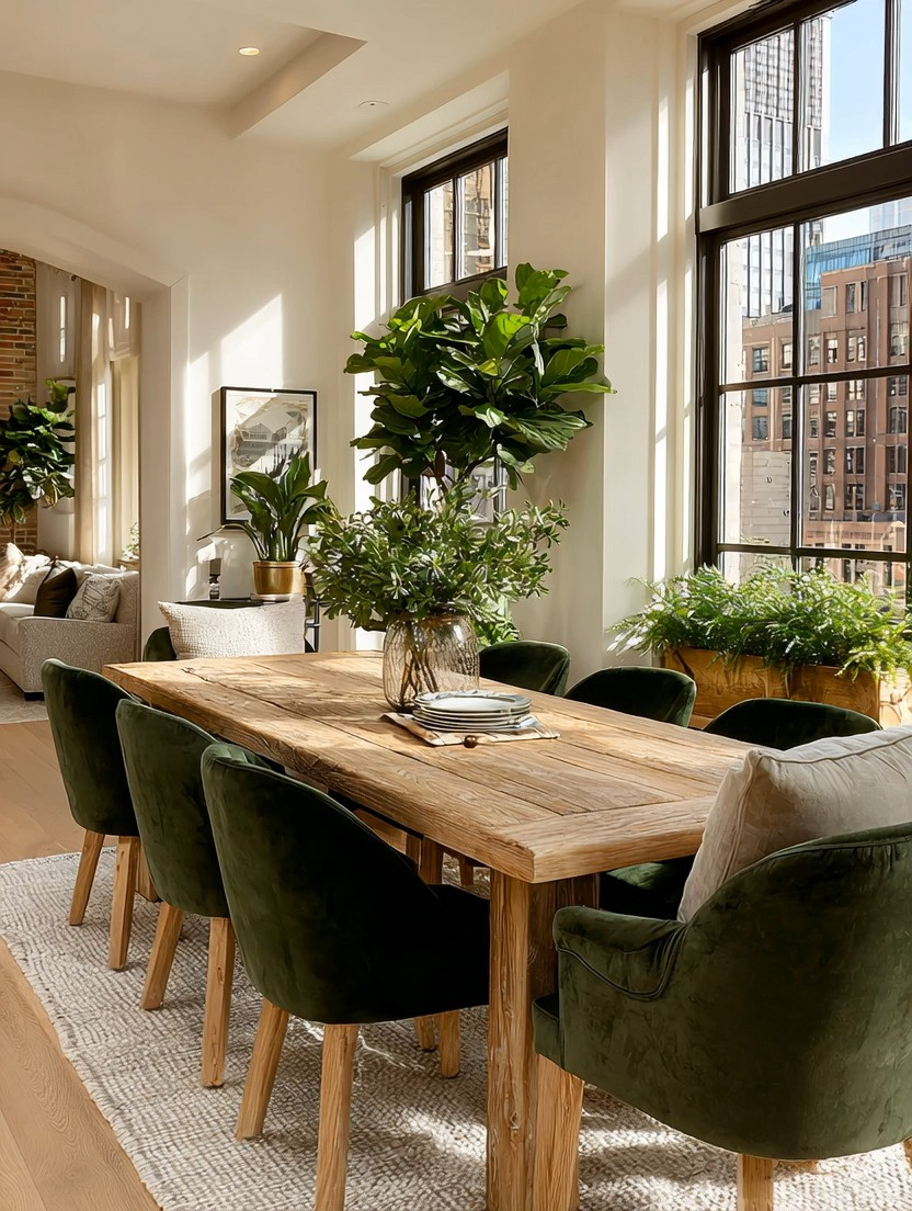 A natural wood dining table paired with sage green velvet chairs is one of those combinations that never goes out of style.

Why this look works so well:

• Natural wood brings warmth and grounding to the space
• Sage green velvet adds quiet luxury without feeling overly formal
• Velvet texture instantly elevates a simple dining setup
• Greenery completes the look and makes the space feel fresh and inviting

The result is a dining room that feels elegant but relaxed, perfect for everything from weekday dinners to long evenings entertaining friends and family.

And that’s the beauty of this style — it doesn’t try too hard. It simply creates a space that feels warm, welcoming, and timeless.

The kind of dining room where guests sit down… and end up staying longer than planned.

Shop our curated edit of dining tables and velvet dining chairs: selection linked below.

#DiningRoomDesign
#DiningRoomDecor
#VelvetChairs
#ModernDiningRoom
#HomeDecorIdeas
#InteriorStyling 

 #LTKHome