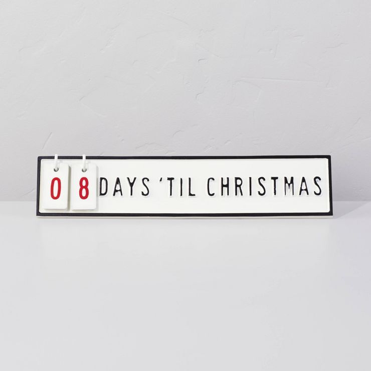 4"x18" Christmas Countdown Tabletop Calendar Cream/Black - Hearth & Hand™ with Magnolia | Target