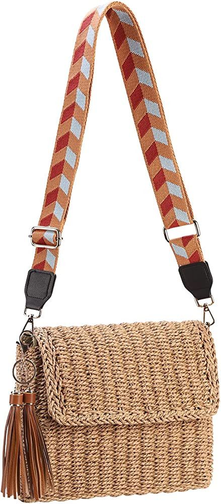 YXILEE Summer Straw Shoulder Bag Straw Small Clutch Crossbody Bags for Women Beach Cell Phone Wal... | Amazon (US)