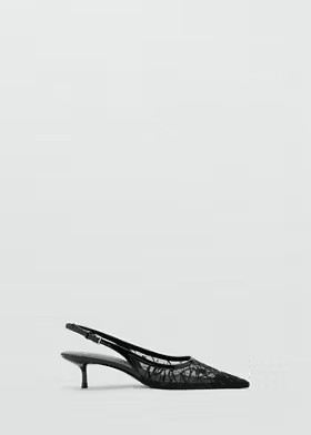 Kitten-heel shoes embroidered with sequins black - Women - 5 - MANGO | Mango (US/MX/AU)