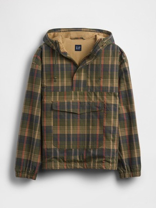 Oversized Plaid Canvas Anorak Jacket | Gap (US)