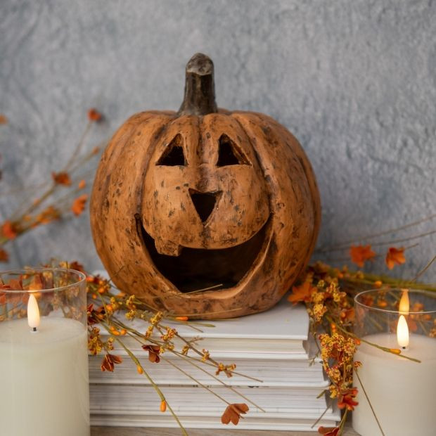 Rustic Big Mouth Terracotta Pumpkin 8 Inch | Antique Farm House