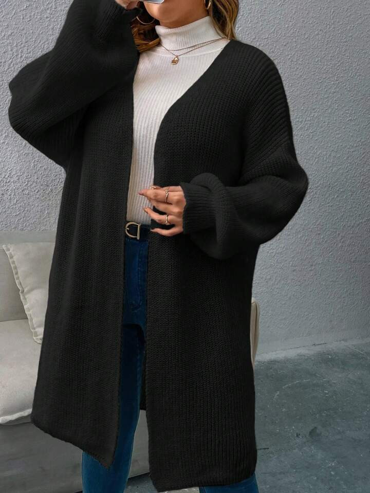 SHEIN Frenchy Plus Drop Shoulder Duster Cardigan | SHEIN