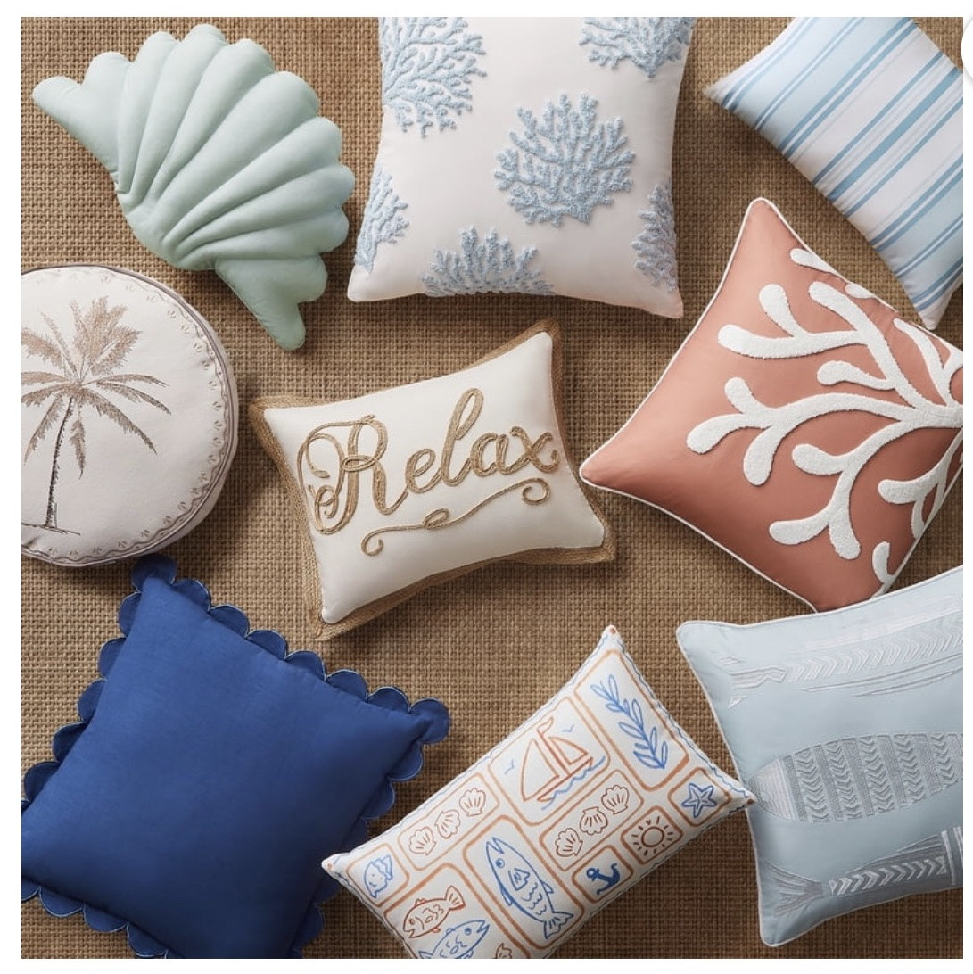 Coastal Living Pillow Collection 🌊🐚

Bring a touch of seaside charm indoors with these beautiful Coastal Living accent pillows from Walmart. Featuring soft ocean-inspired blues, coral motifs, shell shapes, palm tree embroidery, scalloped details, and beachy graphics, this collection makes it easy to create a relaxed coastal retreat at home.

Whether you’re refreshing a guest room, styling a beach house, updating a sunroom, or adding summer touches to your living space, these pillows mix and match effortlessly for a layered designer look. The soothing color palette and textured details feel elevated while still being budget-friendly.

Coastal home decor, beach house decorating ideas, coastal throw pillows, nautical home accents, shell pillow, coral print decor, blue and white home decor, seaside style, summer home refresh, coastal grandmother aesthetic, lake house decor, ocean-inspired interiors, affordable home finds, Walmart home decor, coastal living style. 🌴🐚💙☀️

#LTKHome #LTKSeasonal #LTKmomlife