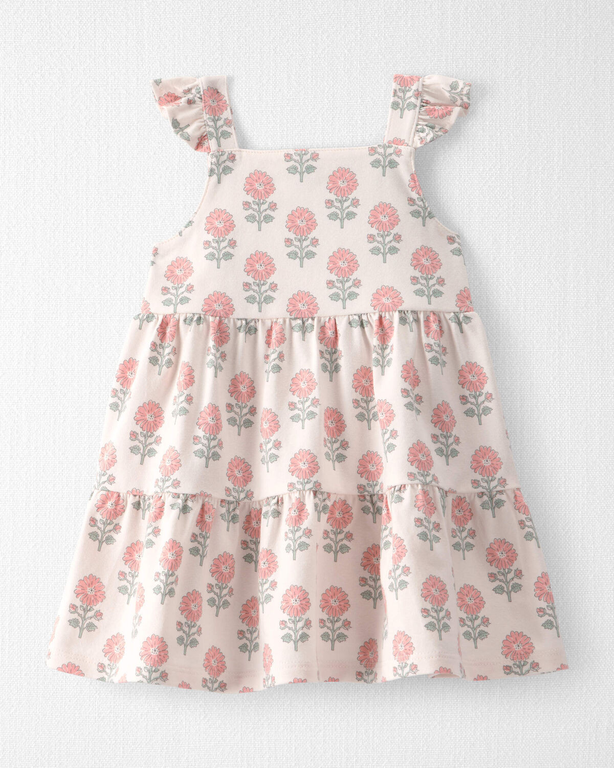 Baby Girl Organic Cotton Tiered Dress in Rosebud Petal Print  - Little Planet | Carter's | Carter's Inc