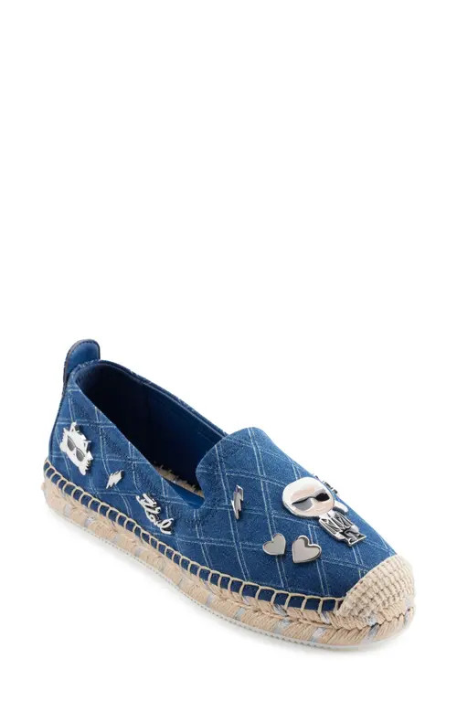 KARL LAGERFELD PARIS Michaela Espadrille Flat in Blue at Nordstrom, Size 6 | Nordstrom