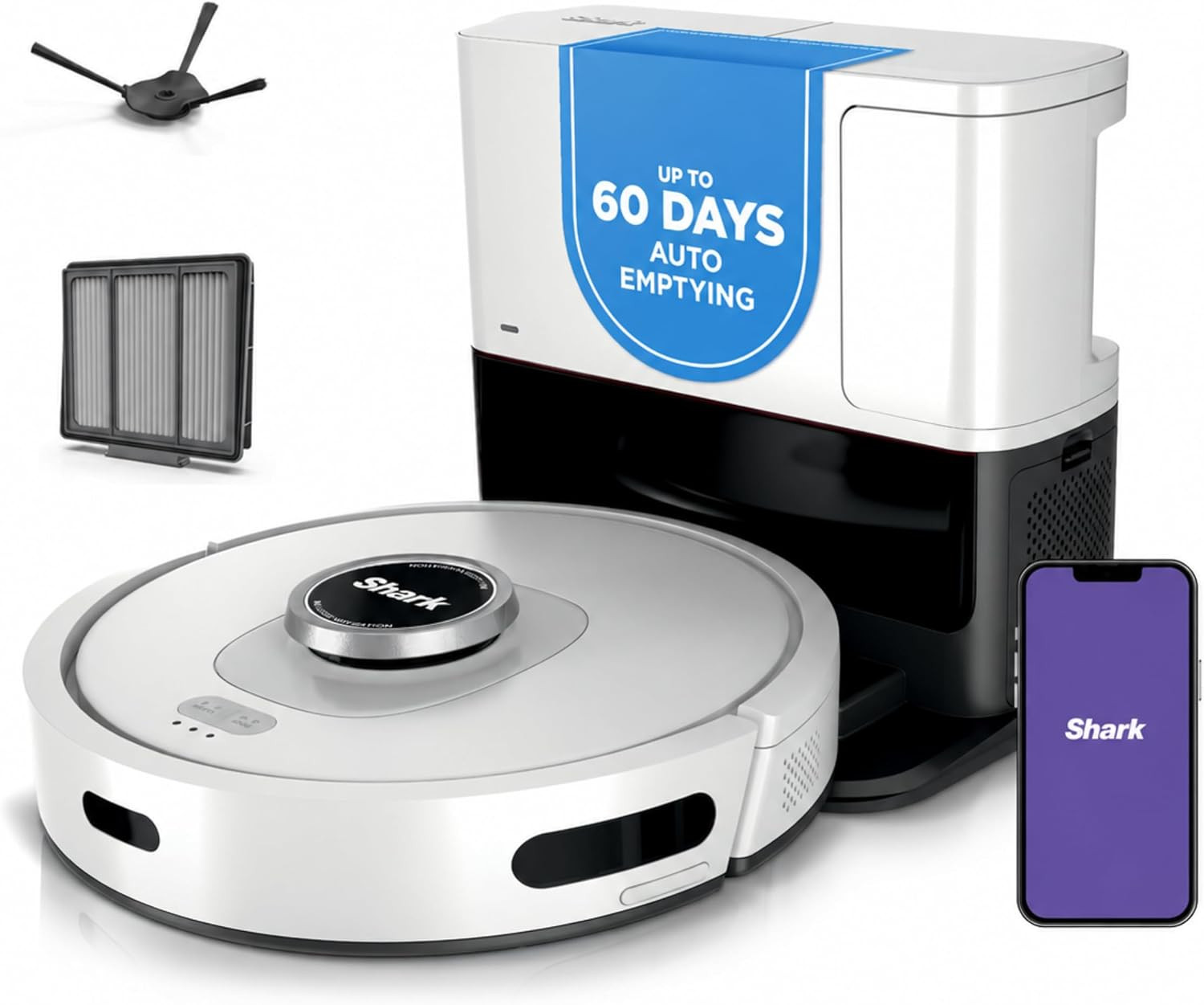 Shark AI Ultra Robot Vacuum, 60-Day Self-Emptying Base, Black, AV2511AE | Amazon (US)