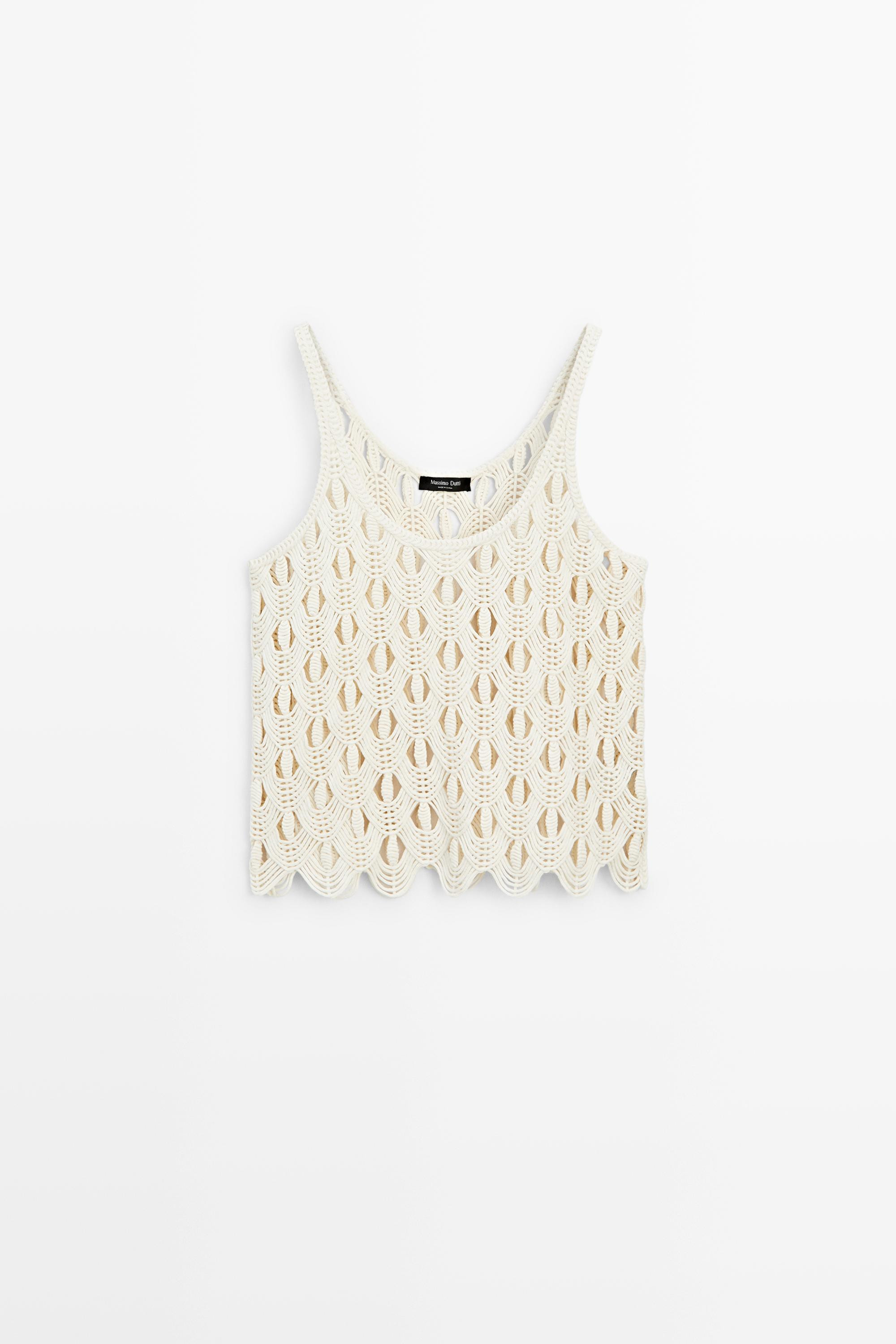 Strappy top with crochet detail | Massimo Dutti UK