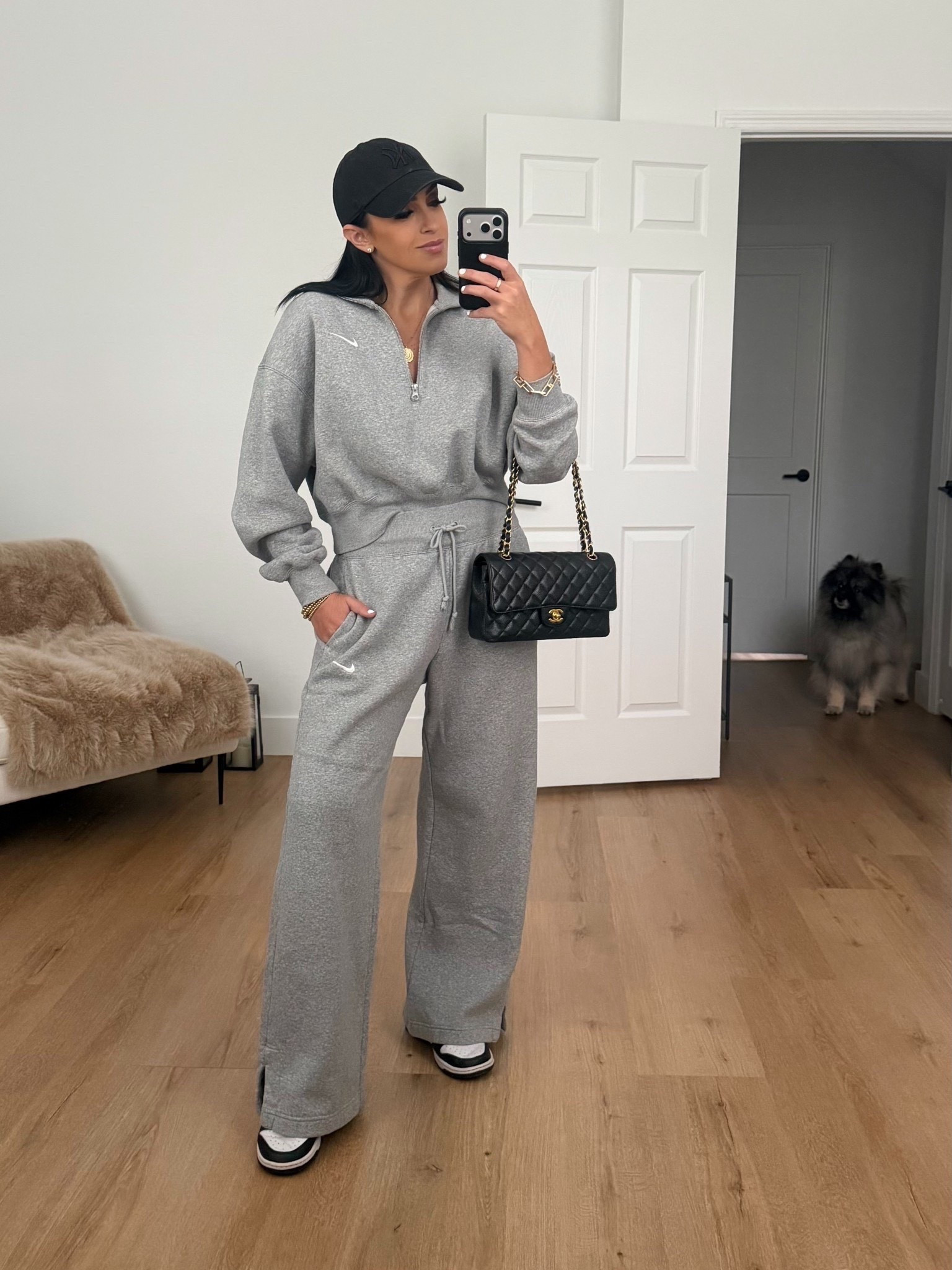 Nike sweatpants wearing size medium. Nike 3/4 zip sweatshirt wearing size medium 

Comment SHOP below to receive a DM with the link to this post on my LTK ⬇ https://liketk.it/5BJrn