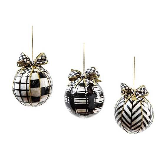 Glam Up Geometric Capiz Ball Ornaments - Set of 3 | MacKenzie-Childs