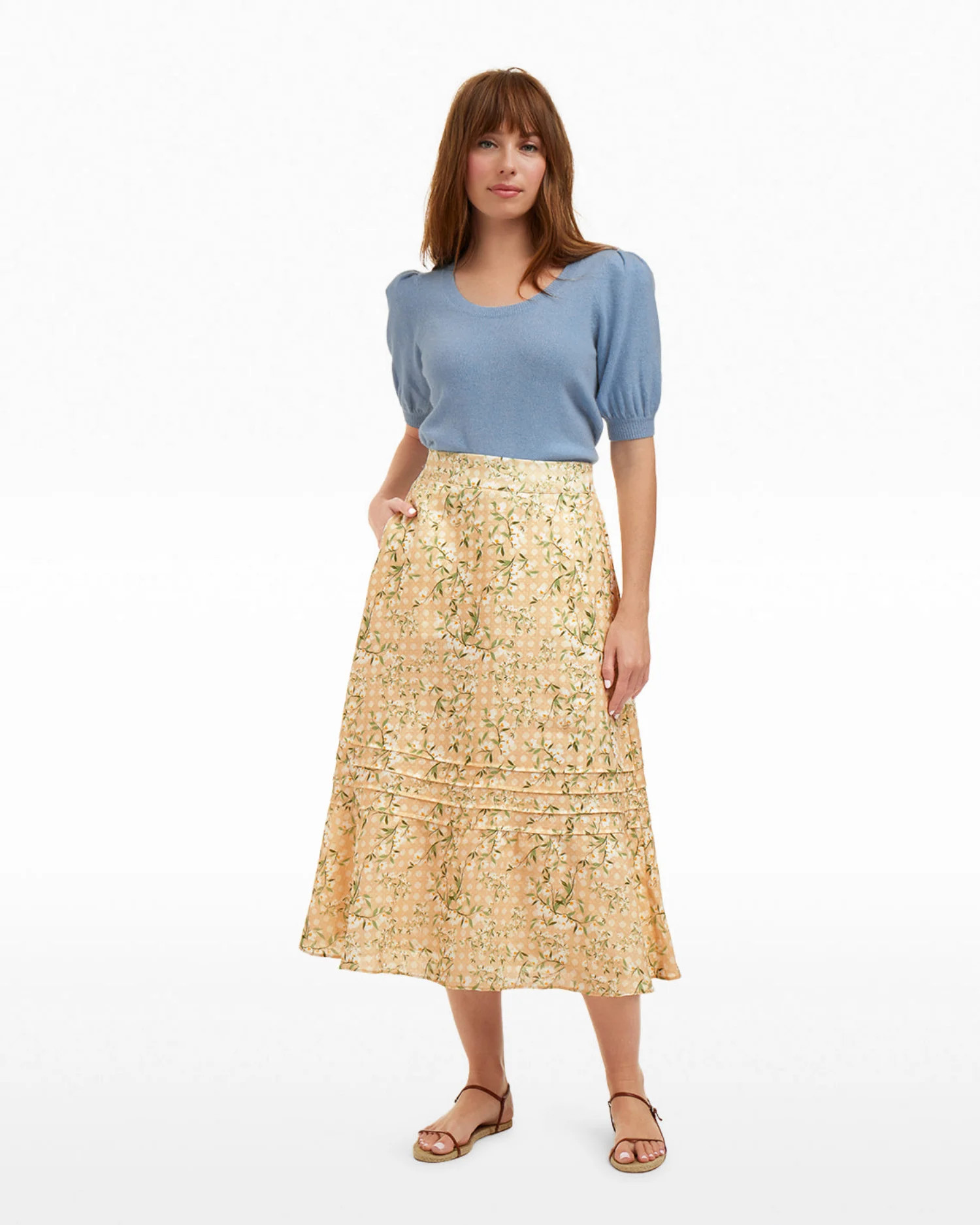 Midi Skirt in Floral Rattan | Draper James (US)