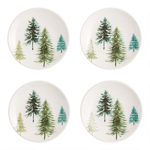 Pier Place Snowy Spruce Appetizer Plates 4 Pack | World Market