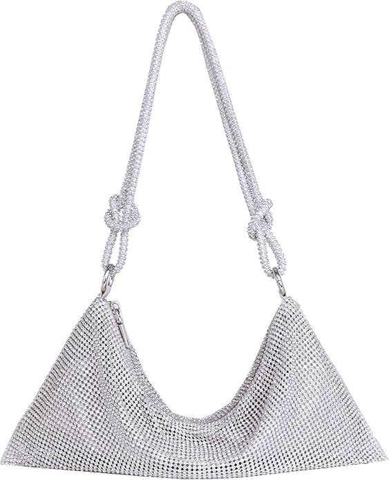 Sparkly Rhinestone Evening Bags for Womens, Chic Crystal Evening Purse Shiny Hobo bags Handbag | Amazon (US)