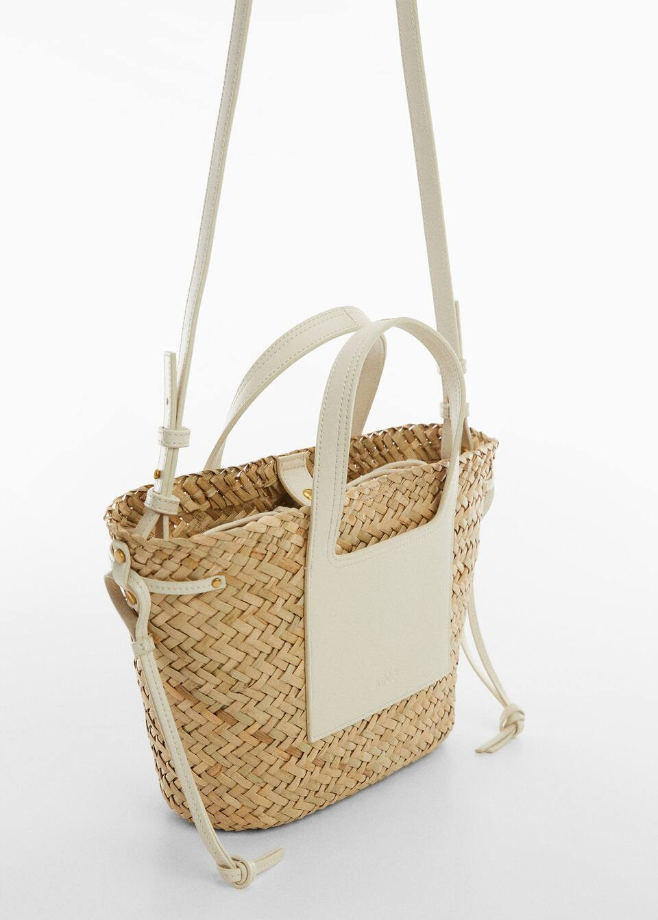 Basket bag with studs detail -  Women | Mango USA | MANGO (US)