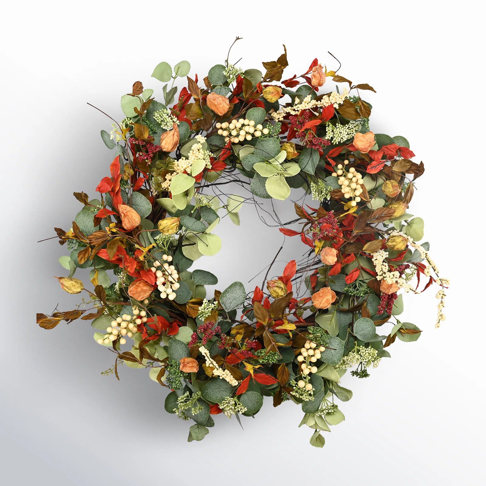 Handcrafted Faux Eucalyptus, Berry 26'' Wreath | Wayfair North America