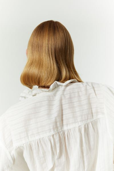 Ruffle-trimmed Pullover Blouse - Cream - Ladies | H&M US | H&M (US + CA)