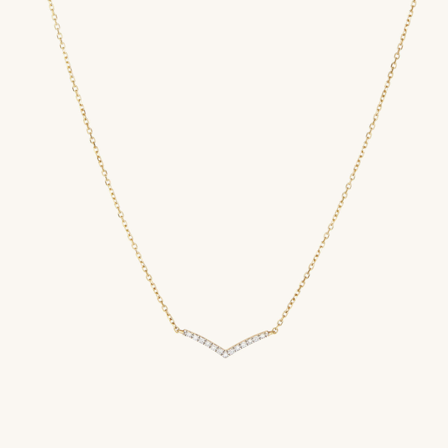 Pavé Diamond Wishbone Necklace | Mejuri Fine Crew